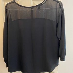 Black sheer long sleeve Ann Taylor top